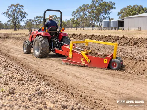 Compact Tractor Shaping a Farm Drain — application concept
